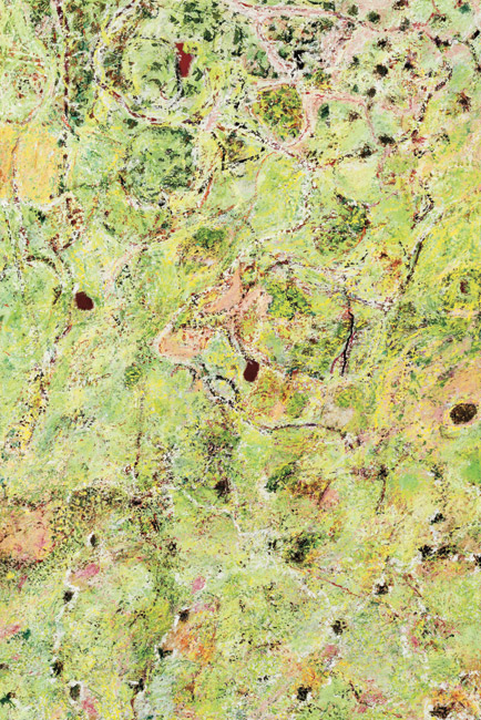 James Yuncken, Lush Green Earth - 121.5 x 80.5 cm, oil, oil stick, pigments on board, 2006
