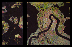 James Yuncken, From the Dark Night - diptich, 81 x 40.5 cm and 81 x 81 cm, acrylic media on board, 2008