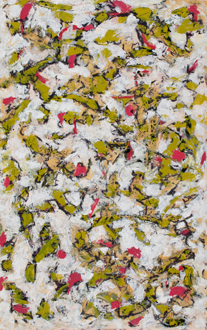James Yuncken, Floral Pattern - 80 x 50 cm, acrylic, pastel on paper, 2003