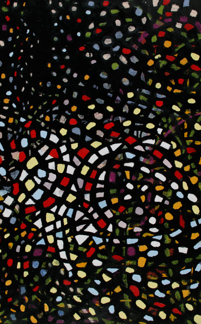 James Yuncken, Stained Glass Pattern - 80 x 50 cm, acrylic, pastel on paper, 2004