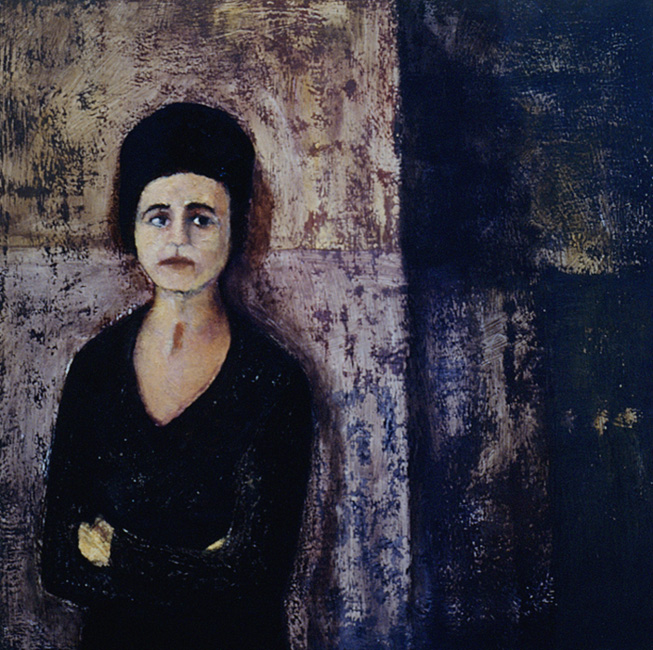 James Yuncken, Untitled-female figure - 45.5 x 45.5 cm, oil on board, 1996