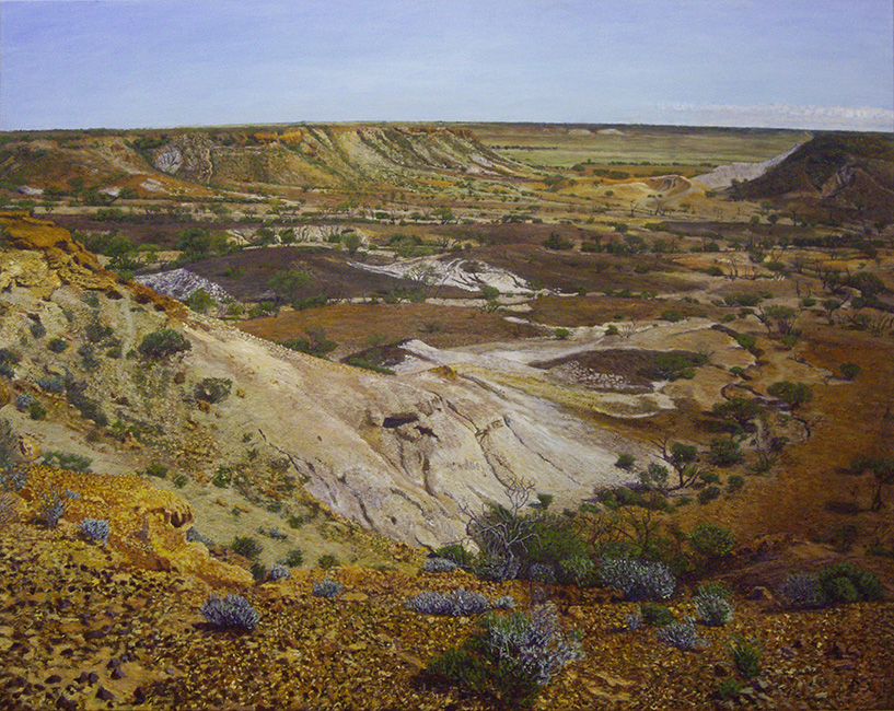 James Yuncken, Oodnadatta Track, South Australia's Outback, Kanku-Breakaways Conservation Park - 100 x 126 cm, acrylic on canvas, 2018