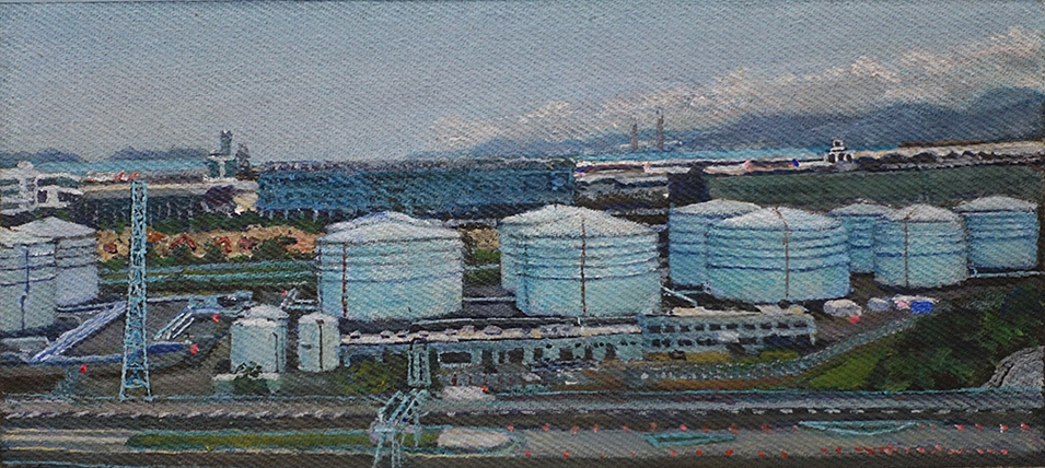 James Yuncken, Airport 4, 12.5 x 28 cm, acrylic on canvas, 2020