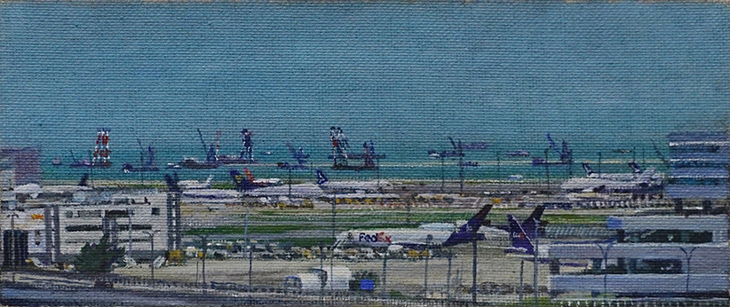 James Yuncken, Airport 5, 10 x 24 cm, acrylic on canvas, 2020