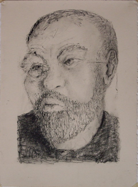 James Yuncken, Critic - 32 x 21 cm, conte pencil, charcoal on paper, 1993