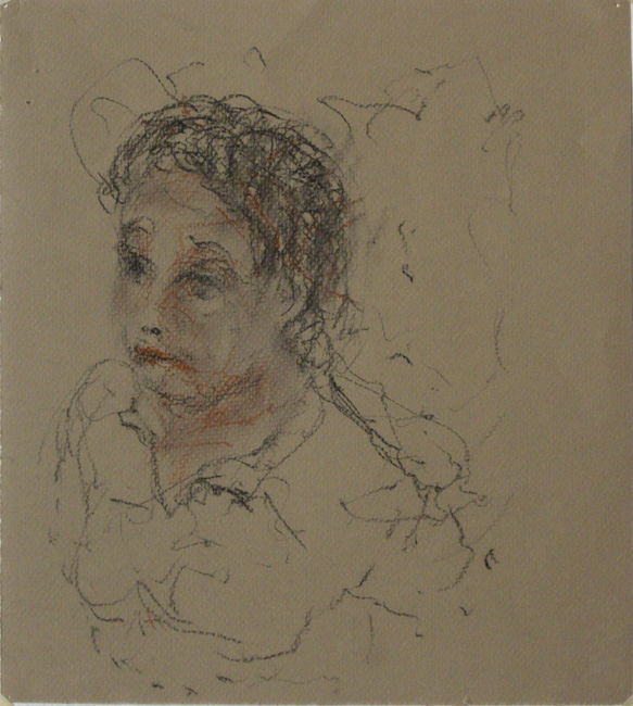 James Yuncken, Drawings from the Muse: Bust of a woman - 27 x 25 cm, Conte and pastel on paper, 2000