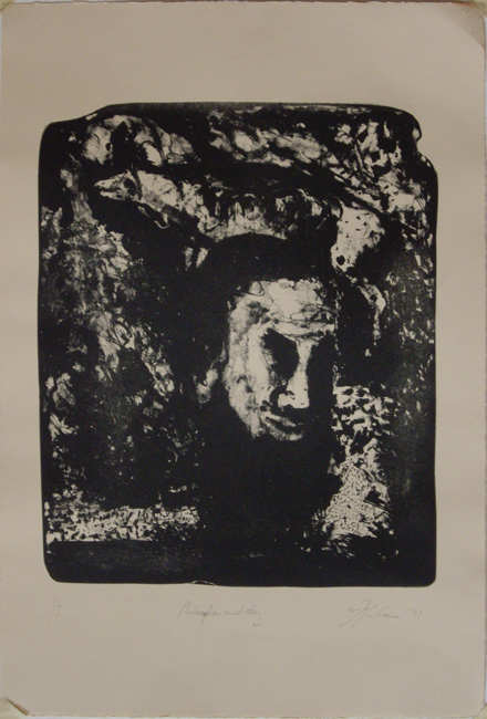 James Yuncken, Philosopher and Dog - 37.5 x 30.5 cm, 1991