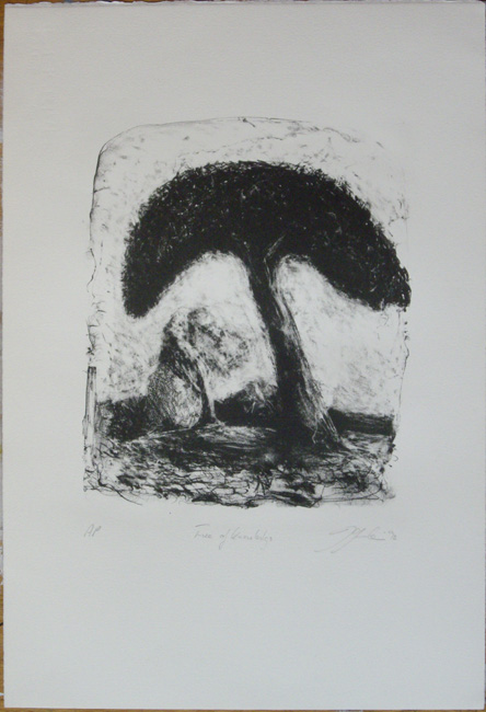 James Yuncken, Tree of Knowledge - Edition of 4, lithograph on BFK Rives paper, 
			irregular, 25.5 x 30.5 cm (approx.), 1992