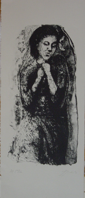 James Yuncken, Untitled - Female Figure (1st State) - 46 x 23 cm, 1992