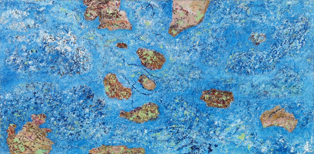 James Yuncken, All Sorts of Weather - 41 x 81 cm, oil stick and oil paint on board, 2008