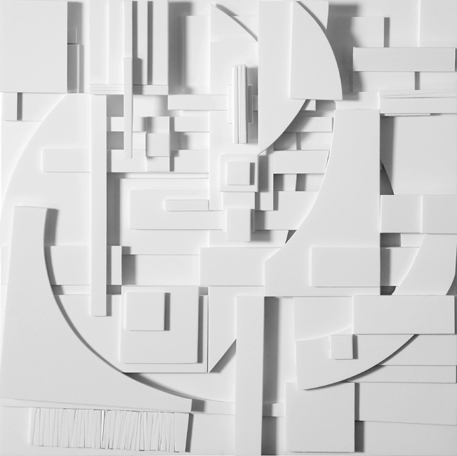 Lena Torikov Untitled 7, 60 x 60 cm white foamcore board mounted on mdf board 2008