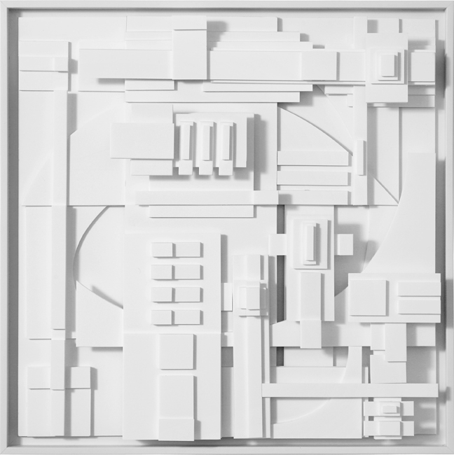 Lena Torikov Untitled 9, 60 x 60 cm white foamcore board mounted on mdf board 2008