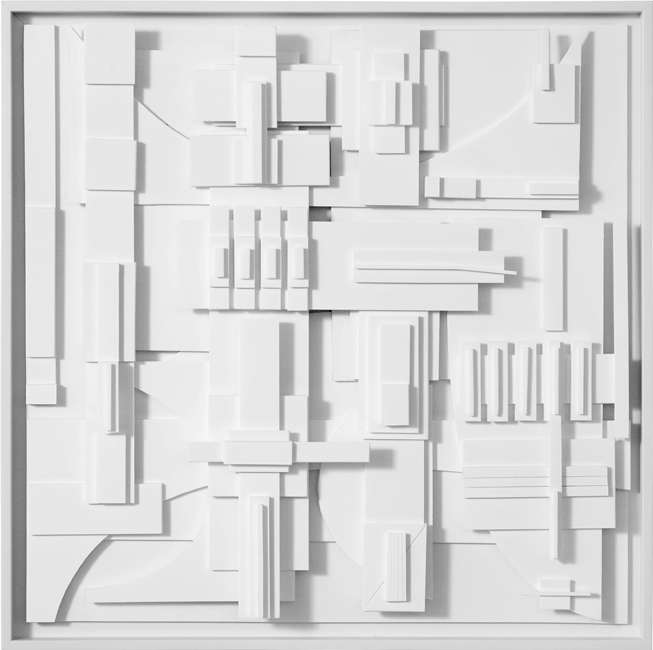 Lena Torikov Untitled 10, 60 x 60 cm white foamcore board mounted on mdf board 2008