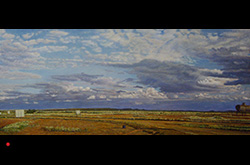 James Yuncken, Oodnadatta Track, South Australia's Outback, Oodnadatta, 64 x 150 cm, acrylic on canvas, 2016