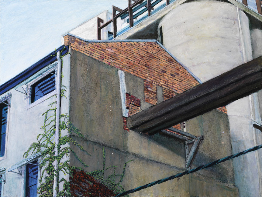 James Yuncken, The Malthouse, Lyndhurst St Richmond evening of 6th February, 2011 - 36 x 48 cm, acrylic on board,2014