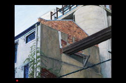 James Yuncken The Malthouse, Lyndhurst St Richmond evening of 6th February, 2011, 36 x 48 cm, acrylic on board, 2014