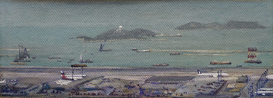 James Yuncken, Airport 2, 10 x 28 cm, acrylic on canvas, 2019