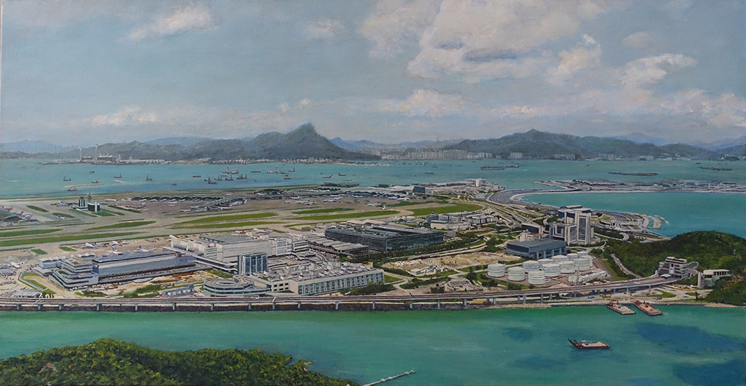 James Yuncken, Airport Grand Vista, 68.5 x 132 cm, acrylic on canvas, 2020