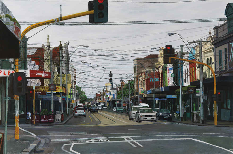 ueen - Smith St, afternoon of 26th January, 2011 -
Acrylic on board, 73 x 112 cm, 2012