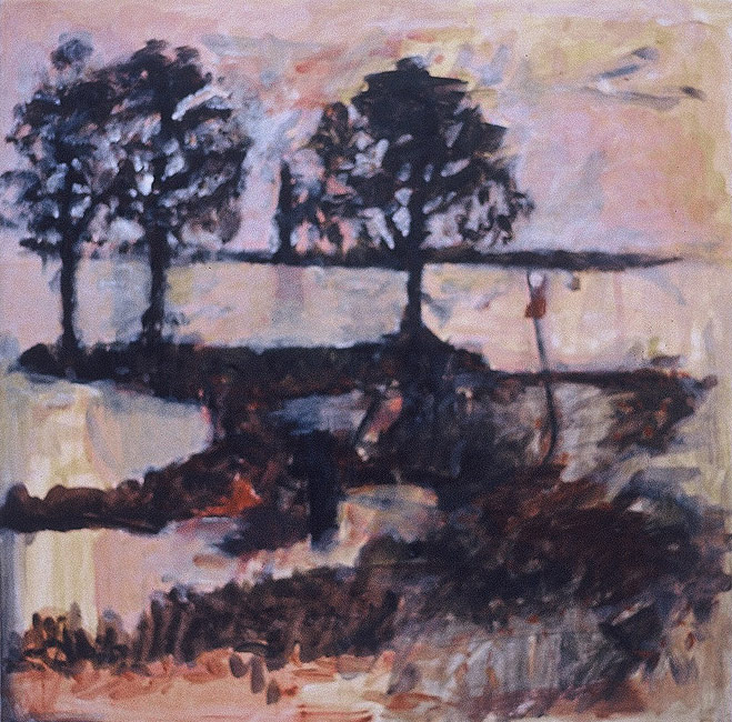 James Yuncken, Transparent Landscape - 39.5 x 39.5 cm, acrylic on gesso board, 1999