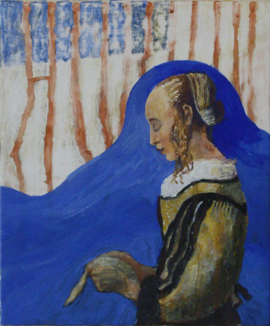 James Yuncken, From Vermeer - 25 x 25 cm, acrylic on gesso board, 2000