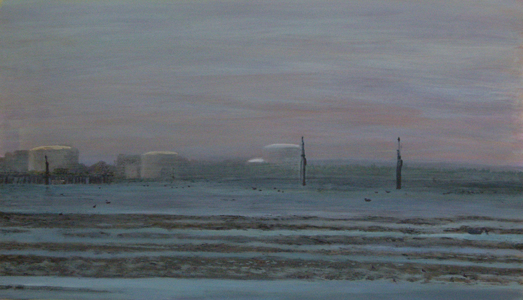 James Yuncken, Refinery Hastings - 50 x 85 cm (aprox), acrylic on paper, 2016
