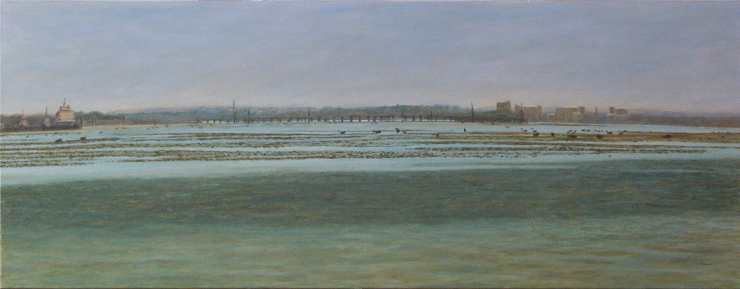 James Yuncken, From Crib Point to Hastings - 58 x 150 cm, acrylic on canvas, 2016
