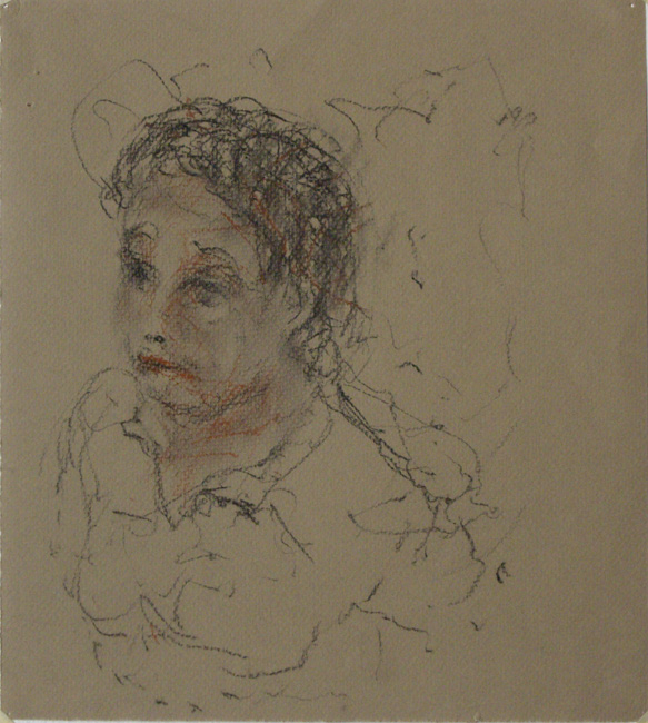 James Yuncken, Drawings from the Muse: Bust of a woman - 27 x 25 cm, conte and pastel on paper, 2000