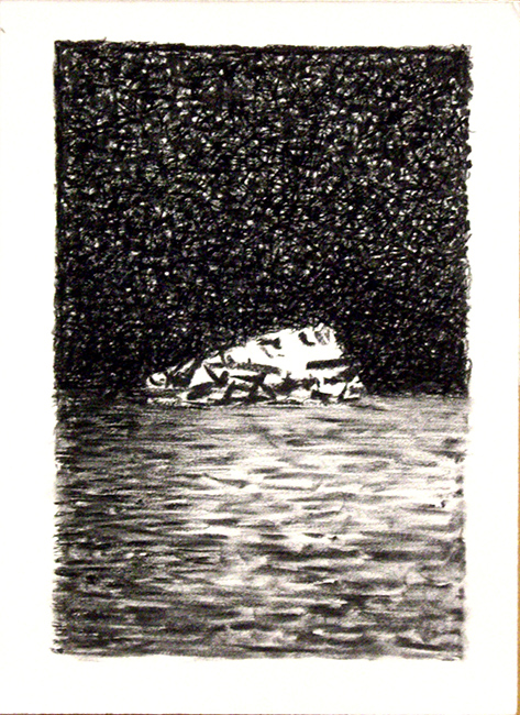 James Yuncken, Suggestions of things - Sinking Ship - 38.5 x 27.5 cm (paper), conte pencil, willow charcoal on paper, 2016