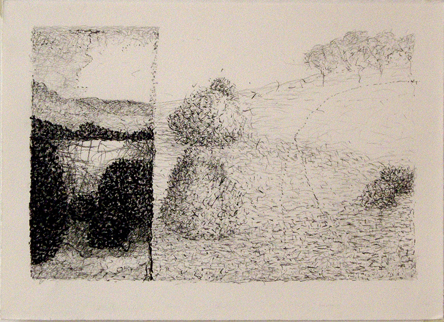 James Yuncken, Suggestions of things - Landscape Diptych - 27.5 x 38.5 cm (paper), conte pencil, willow charcoal on paper, 2016