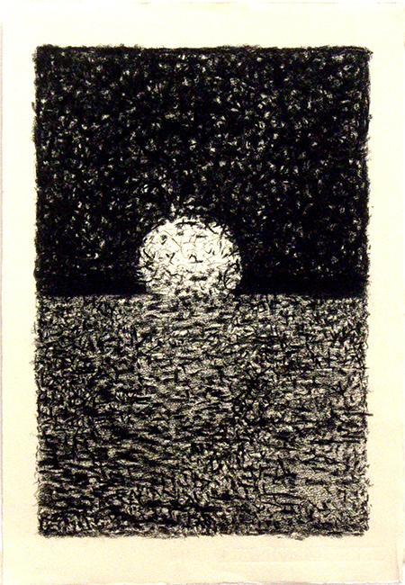 James Yuncken, Moon - 39 x 26.5 cm (paper), conte charcoal, pitt charcoal on paper, 2016