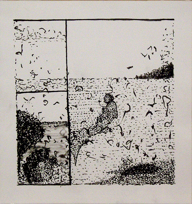 James Yuncken, Cartoon of the Seaside - 35 x 33.5 cm, ink on paper, 2016