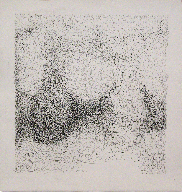James Yuncken, Still life of half-formed vessels - 35  x 33.5 cm, conte charcoal on paper, 2017