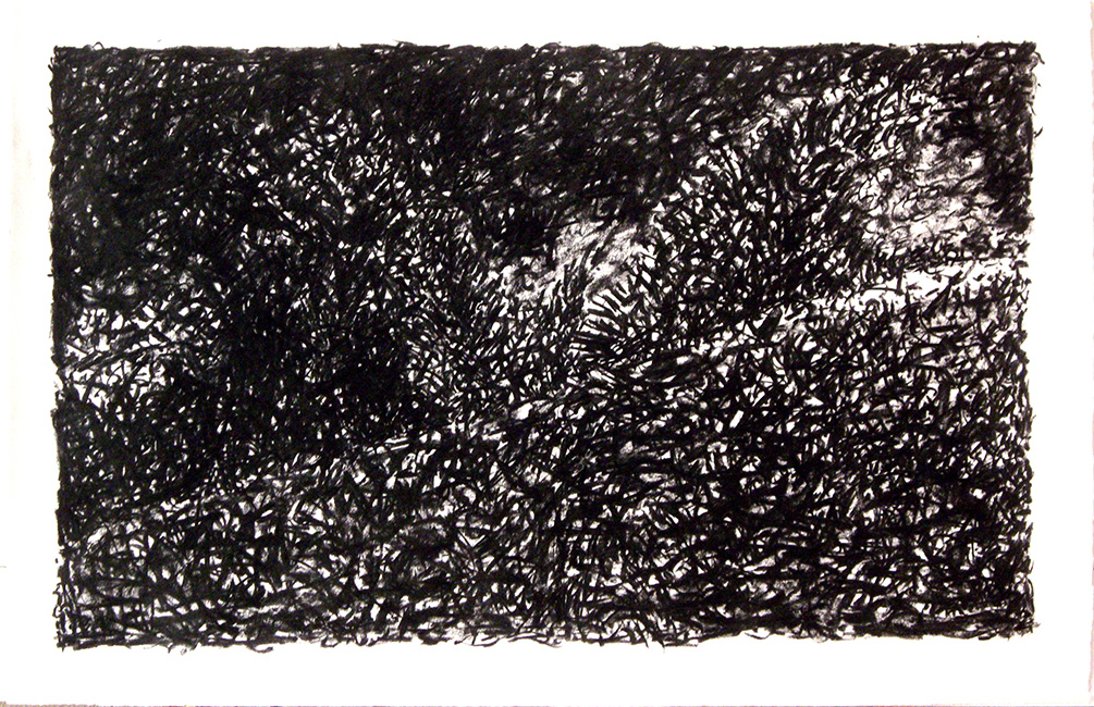 James Yuncken, Tilted Nightscape - 71 x 107 cm, charcoal on paper, 2017