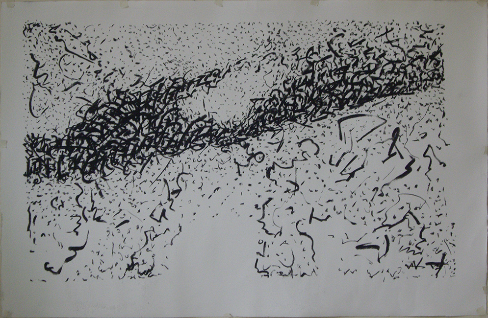 James Yuncken, Abstract - 71 x 107 cm, charcoal on paper, 2017