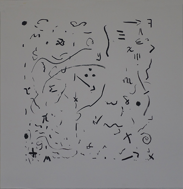 James Yuncken, Getting your head around General Relativity - 35 x 34 cm, charcoal on paper, 2020