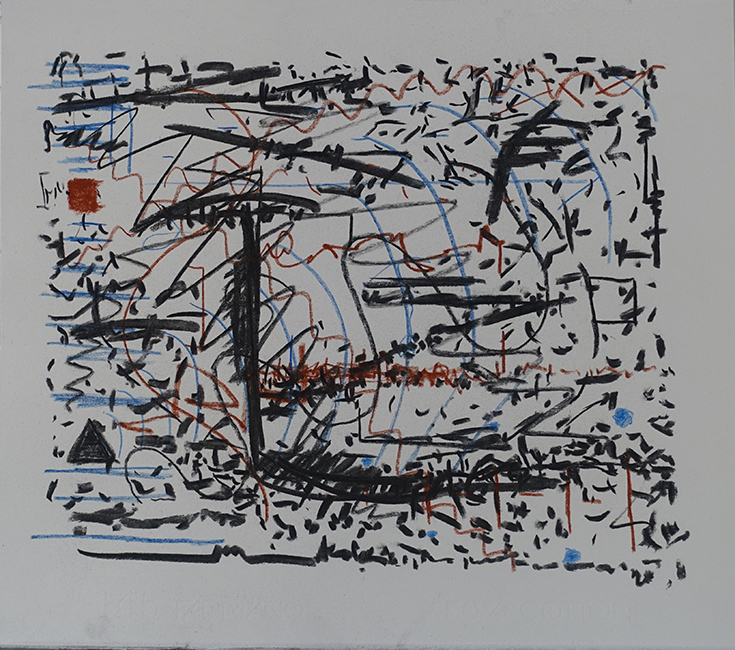James Yuncken, Distorted signals - 35 x 40 cm, conte pencils and charcoal on paper, 2020