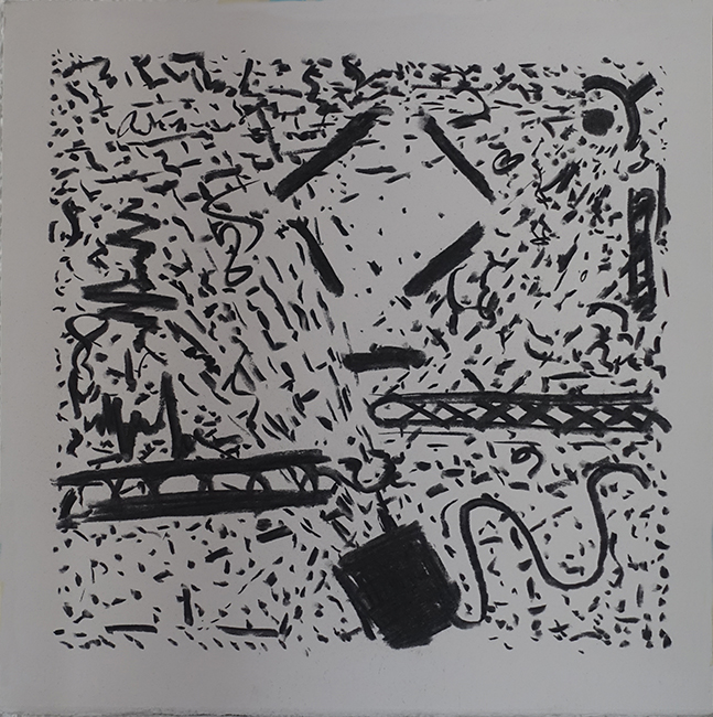 James Yuncken, Protected space - 40 x 40 cm, charcoal on paper, 2020