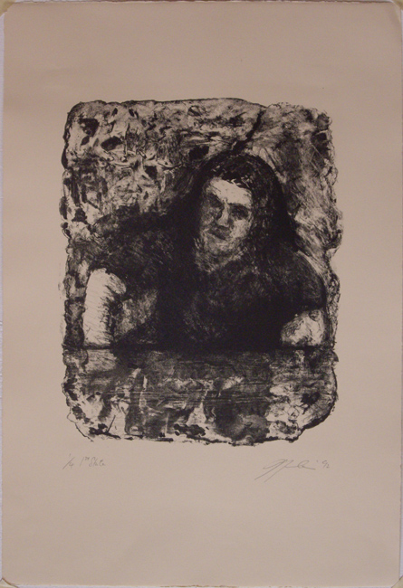 James Yuncken, Untitled - Man reflected in water (1st State) - Edition of 4, lithograph on Pescia buff paper,
32.5 x 26.5 cm (approx.), 1992